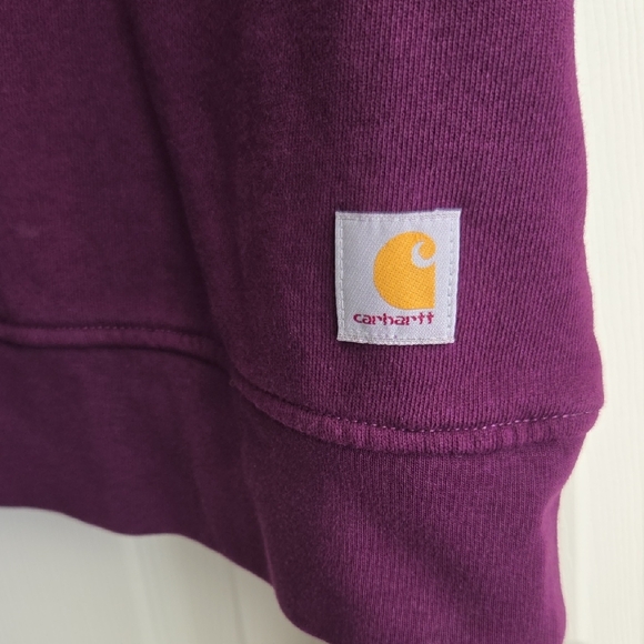 Carhartt Women's Purple Sweatshirt with Logo Sleeve - Picture 4 of 6